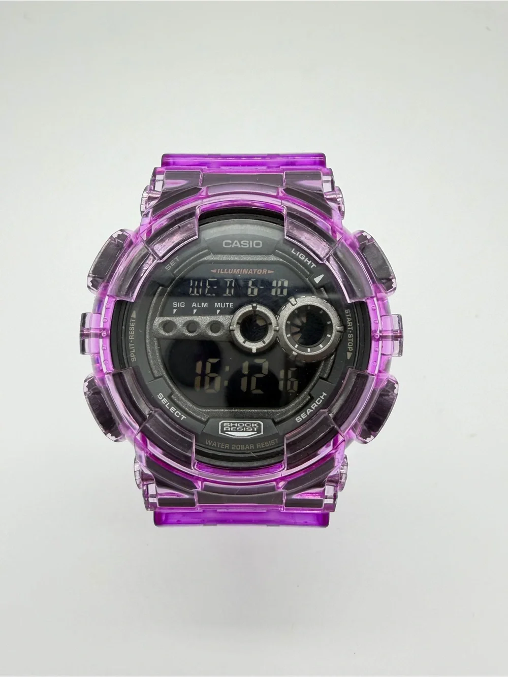 Casio Transparent (Skeleton/Jelly) Purple Custom Built Digital Sport Watch